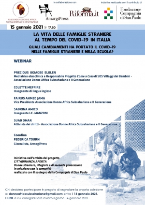 Webinar QUALI CAMBIAMENTI HA PORTATO IL COVID_19 NELLA FAMIGLIE STRANIERE E NELLA SCUOLA?